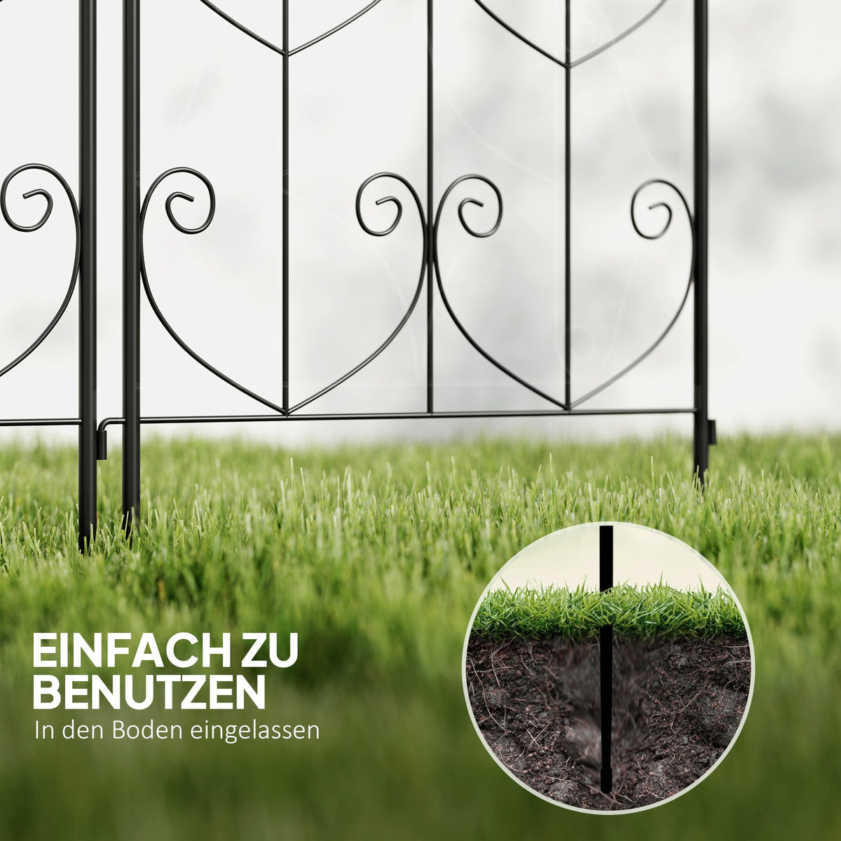Metal Trellis Set of 2, Rustproof Bird Design 50x120cm, Black