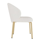 Dining Chairs Set of 4 with Gold Legs, Beige Chenille