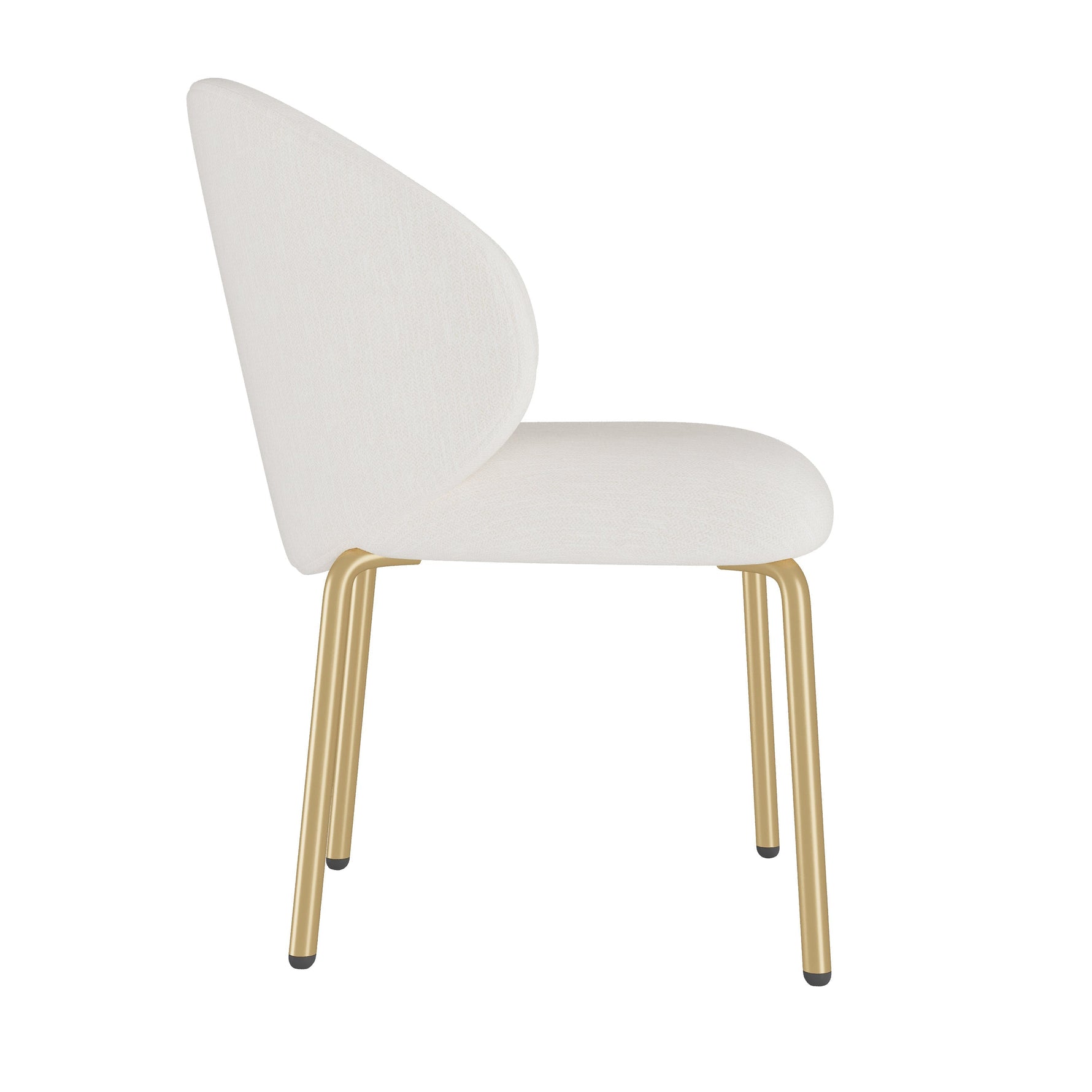 Dining Chairs Set of 4 with Gold Legs, Beige Chenille