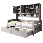 Wooden Sofa Bed 90x200 cm with Large Storage Drawer, Grey