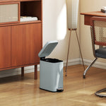 Metal Trash Can with Foot Pedal & Inner Bucket, 5L, Grey
