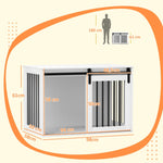Dog Crate, Sliding Door Ventilation, Chipboard and Steel, White