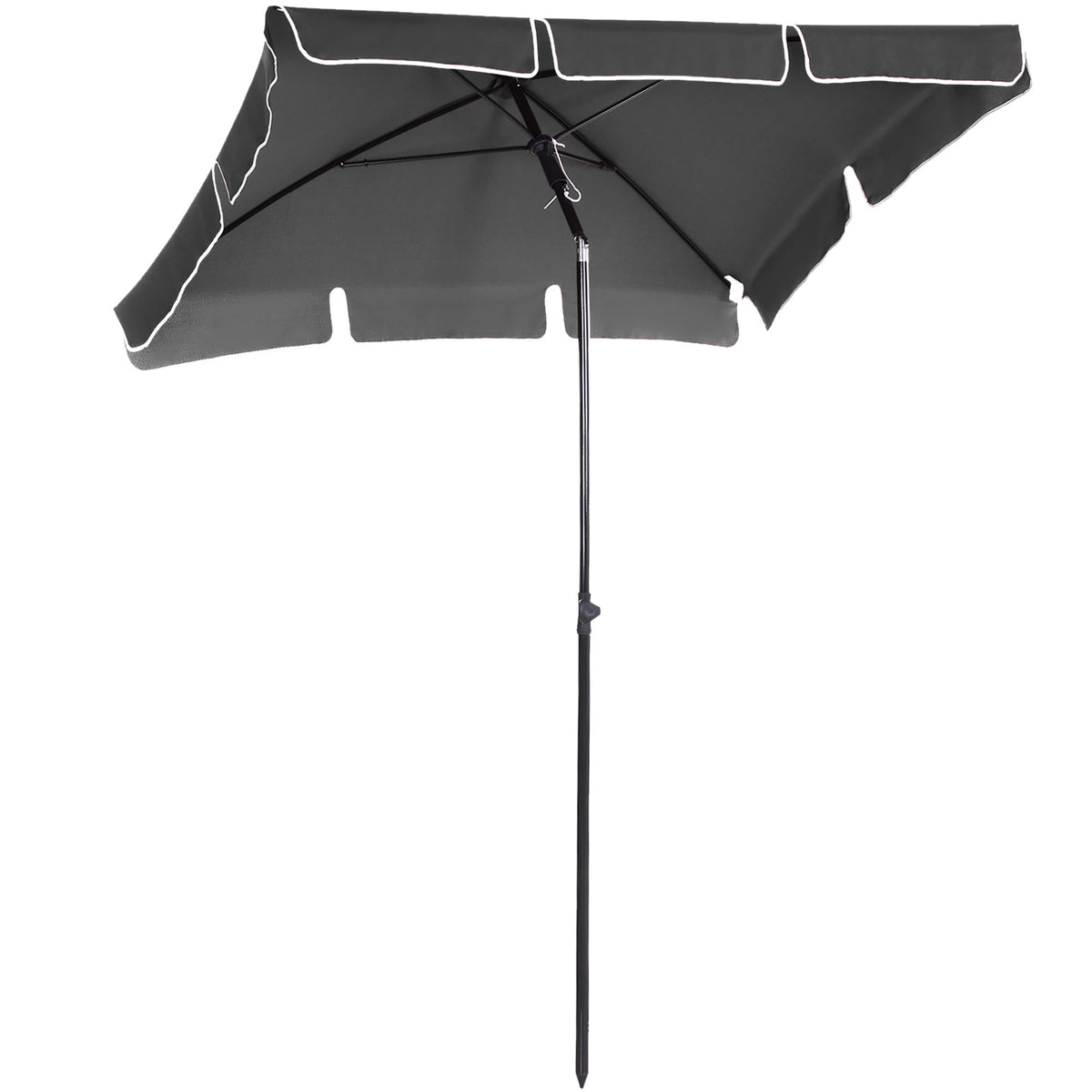 Parasol/Umbrella, Foldable Sunshade for Beach/Garden/Balcony, Grey