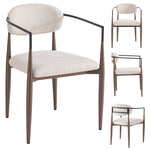Dining Chair Set of 4 Modern Ergonomic Adjustable Legs - Linen Fabric