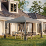 Folding Pavilion/Tent 3x3m Side Walls Carrying Bag Metal Oxford Light Grey/Black