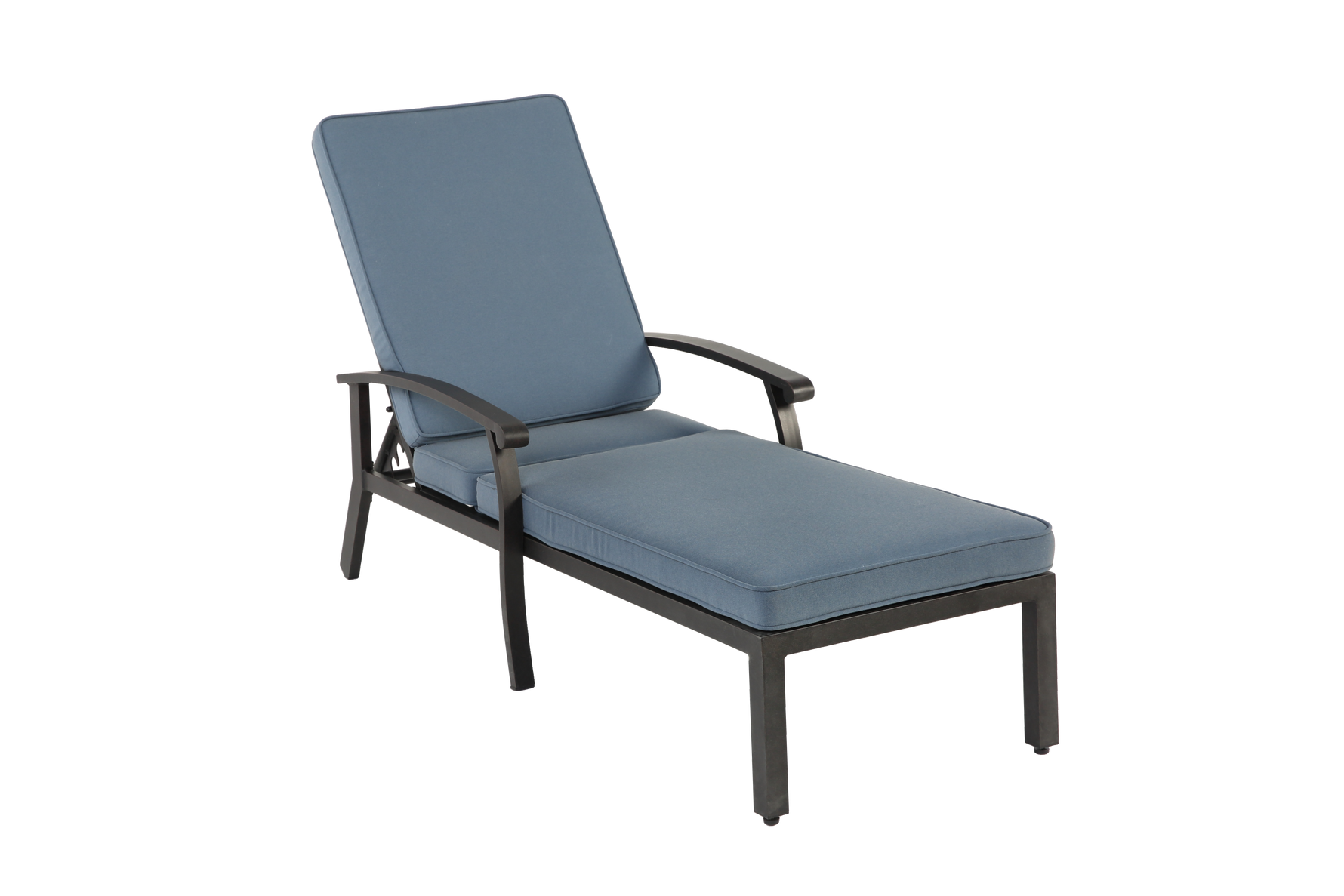 Lounge Patio Chair, Adjustable Reclining Rustproof Aluminum Poolside Chaise, Blue