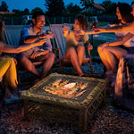 Fire Bowl 3-in-1 with Spark Guard & Grill Grate, Black
