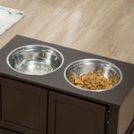 Raised Dog Bowls, Storage 2 Bowls Large Dogs, Coffee