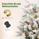 Mini Christmas Tree 60cm with 35 LED Lights & Snow, White