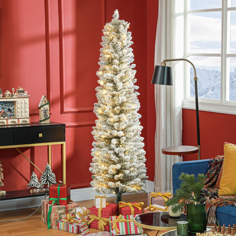 Christmas Tree 180 cm, LED Lights, Metal Base, Green