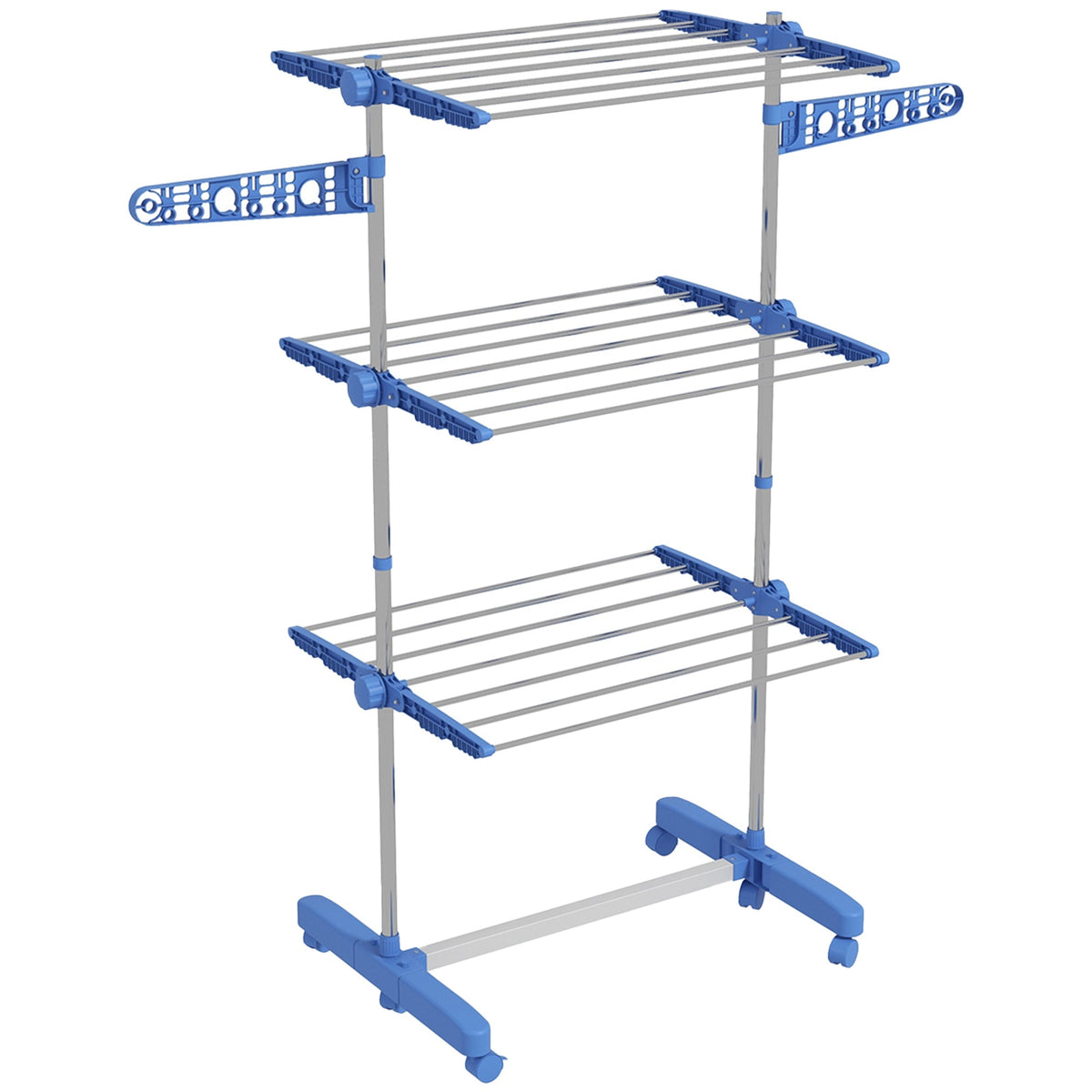 Clothes Dryer Tower, 3 Levels, Foldable, Steel Blue