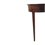Solid Wood Console, Backless Mounted 1 Drawer, Dark Brown