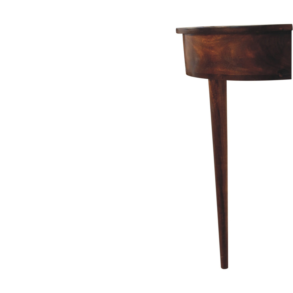 Solid Wood Console, Backless Mounted 1 Drawer, Dark Brown