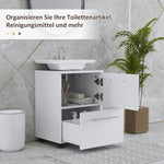 Bathroom Vanity Unit with Drawer, Compact Chipboard, White