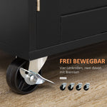 Kitchen Cart Serving Trolley with Worktop, Spice Rack, Towel Holder, Wood