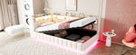 Upholstered Sofa Bed 90x200cm Hydraulic Storage LED USB Ports Beige Velvet