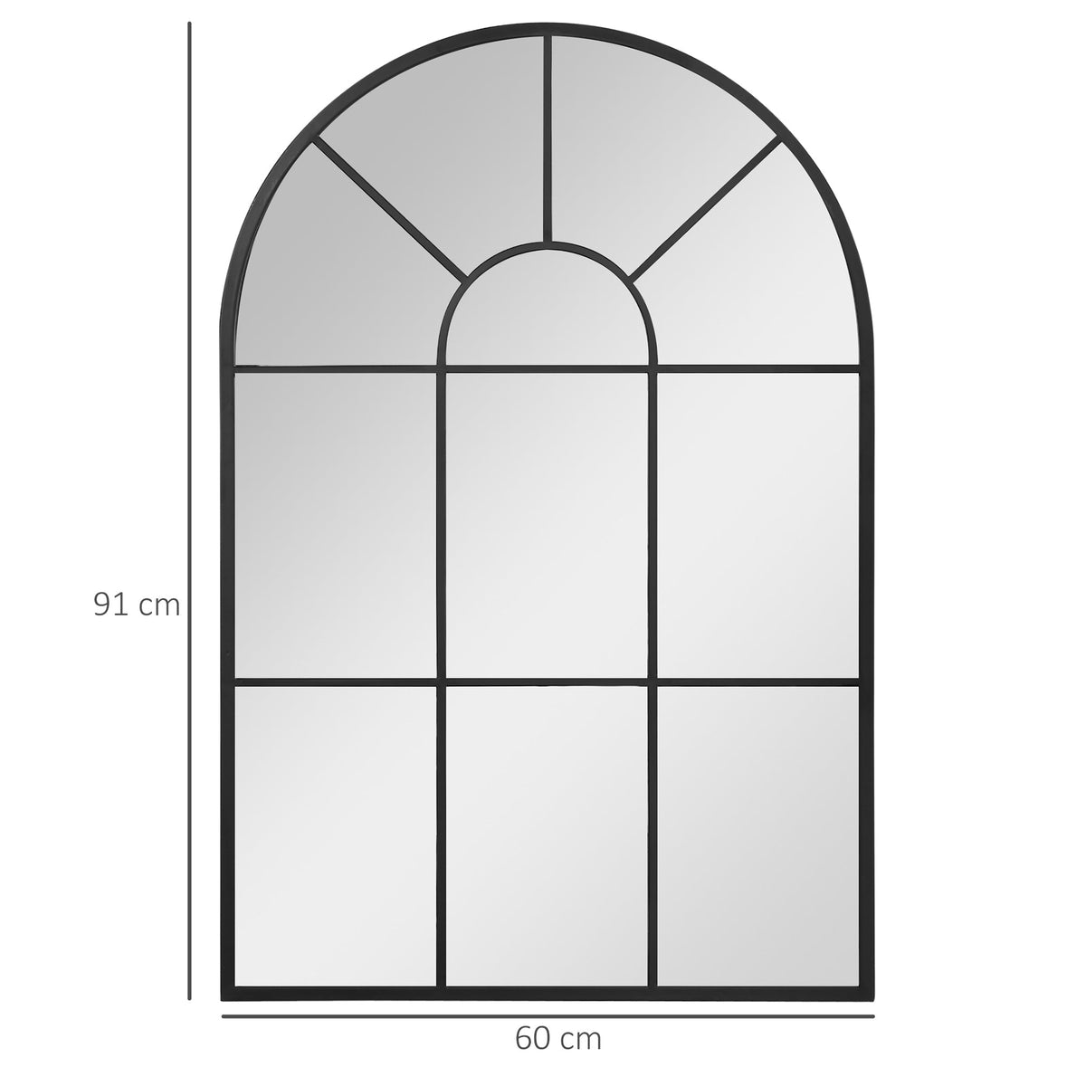 Window Mirror, Metal Frame, Black