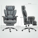 Office Chair Reclining Ergonomic Adjustable Swivel with Footrest Dark Grey