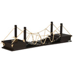 Cat Climbing Wall, Scratching Post & Hanging Bridge, Wall Mounted, Brown