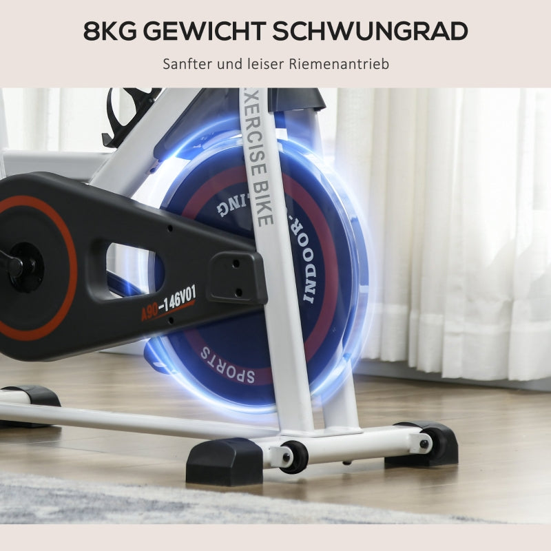 Ergometer, Adjustable Resistance, 120 kg, Steel, White/Black