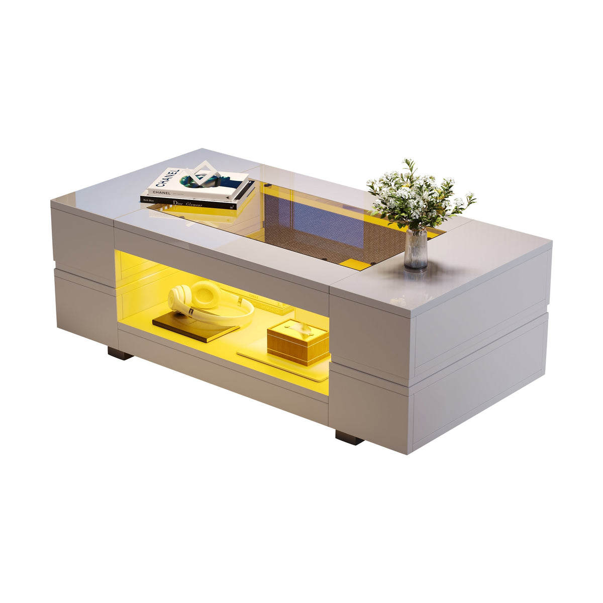 LED Coffee Table Bluetooth App Control, White
