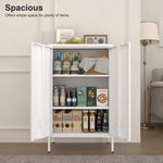 Locker Cabinet with 2 Doors and Adjustable Shelves, Pink Metal