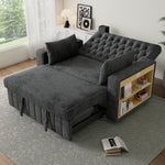 Sofa Bed, Folding with Storage, Cup Holder, USB, Gray
