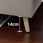 Modern Minimalist Bed Frame, 90x200 cm, Low-Profile, Dutch Velvet Beige