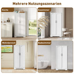 Kitchen Cabinet 60x35x128cm LED Sensor Adjustable Shelves Double Door - White