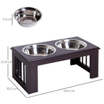 Dog Feeding Station, Non-Slip, 2 L Bowls, Grey