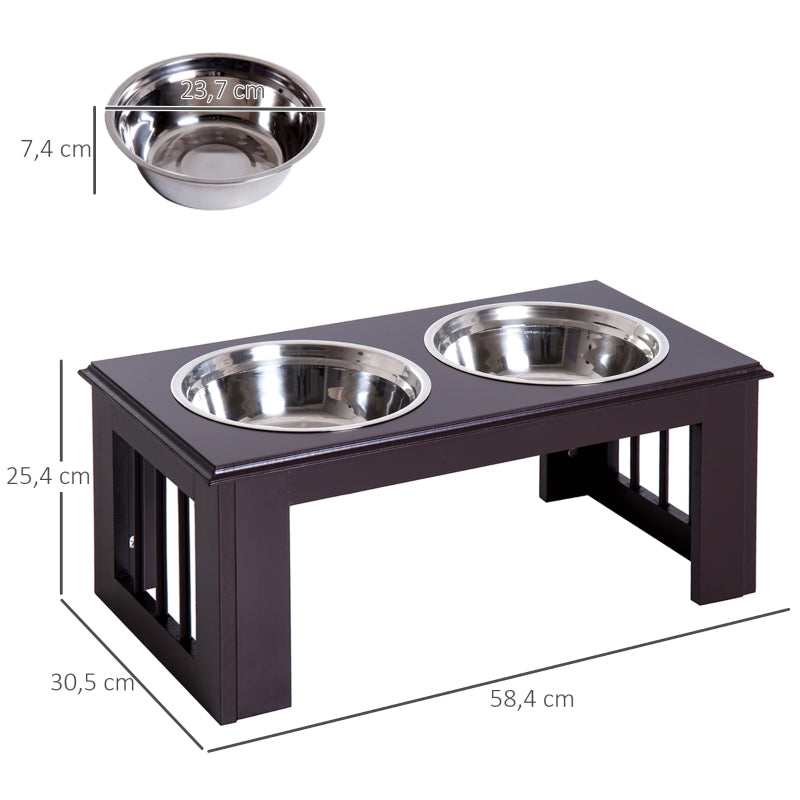 Dog Feeding Station, Non-Slip, 2 L Bowls, Grey
