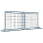 Wooden Dog Gate, Extendable Freestanding 104-183cm Grey