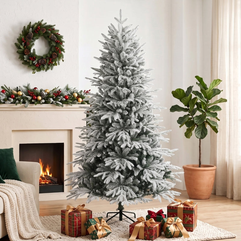 Snow-Covered Christmas Tree, 180cm 1920 Tips, White