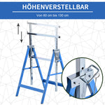 Scaffolding Trestle Folding 2x Height Adjustable 200kg Steel Blue
