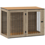 Dog Cage Furniture, Crate with Door & Window, Oak