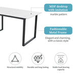 Dining Set Extendable 140/180cm Table with 4 Black Velvet Chairs White MDF and Black Legs