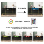 Sideboard, High-Gloss with 1 Drawer, Black