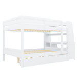 Bunk Bed 140x200cm with Desk, Cabinet & Drawers, White