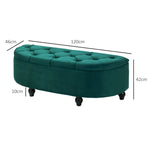 Storage Bench, Open Lid Upholstered, Dark Green Velvet
