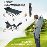 Sun Lounger Folding with Pillow, Storage Bag, Metal and Oxford Fabric, Grey