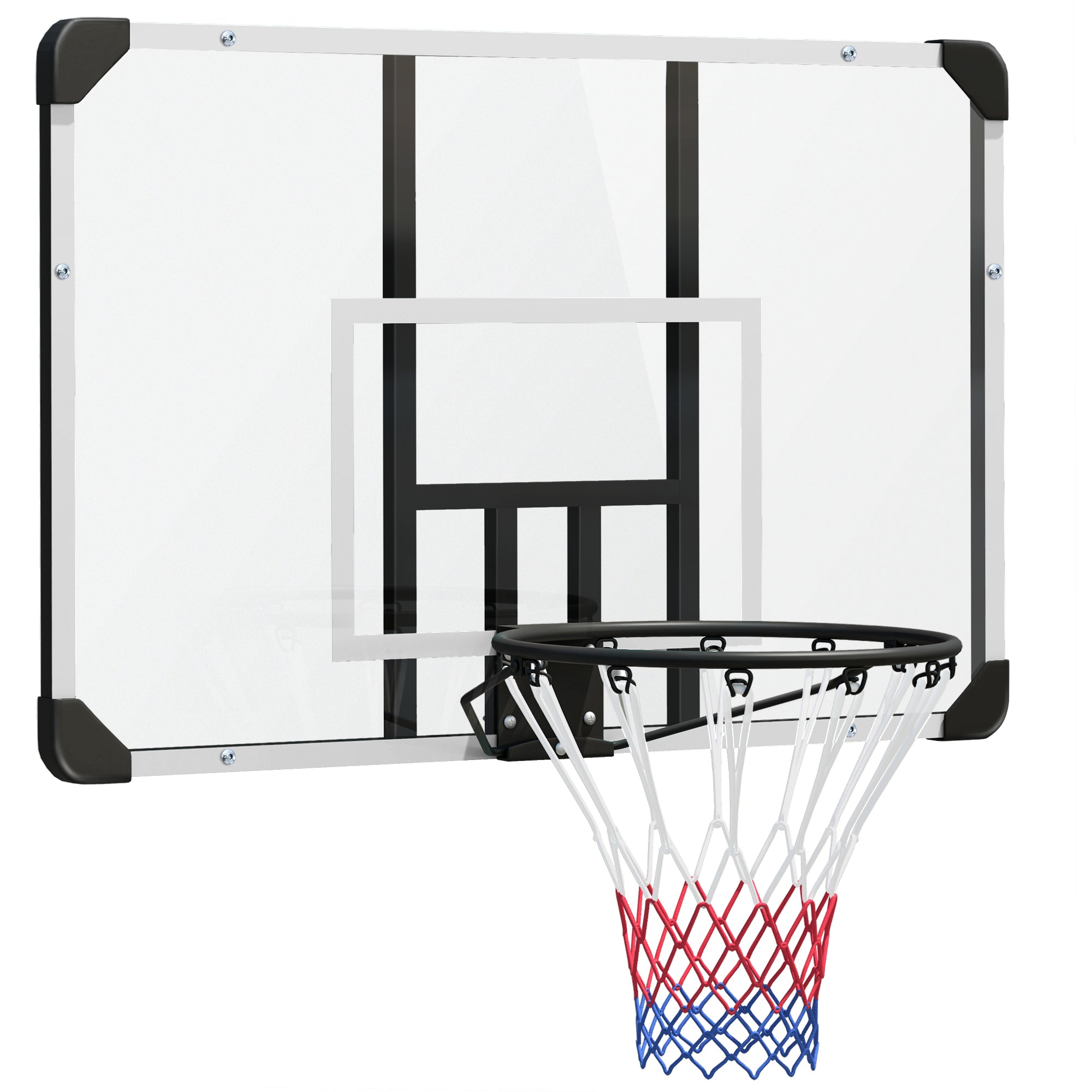 Basketball Hoop Wall-Mounted 113x61x73cm Outdoor Steel, Black