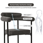 4 Dining Chairs Modern Simple Comfortable Ring Seats Dark Grey Suede