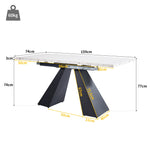 Extendable Dining Table Telescopic 99-159cm Space-Saving Pedestal Legs - White