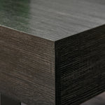 Coffee table side table with drawer & shelves, sturdy steel frame, modern design