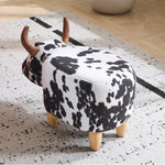Universal Pet Footstool, Non-Slip Shoe Changing Stool with Solid Wood Legs, Black and White