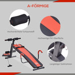 Sit Up Bench Adjustable Abdominal Trainer Padded Red Black