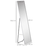 Full Length Mirror, Standing Wall Wardrobe Dressing, 45x160cm, Silver