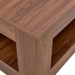 Coffee Table with Modern Two-Tiered Design, Walnut Wood MDF
