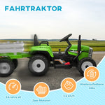Electric Children's Tractor, Parental Remote Control, 6 km/h, Green + Black