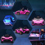 Lamborghini Children's Electric Car with Remote Control, 3-5 km/h for Ages 3-5, Pink